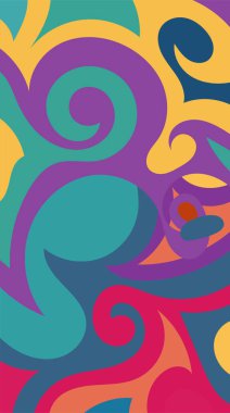 Girdap ve kıvrımlı soyut dikey arkaplan. Kavisli şekilli süslemeleri olan soyut dikey arkaplan.