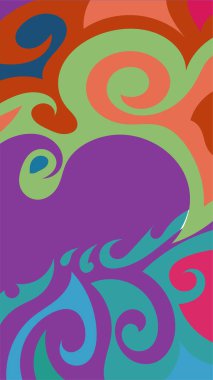 Girdap ve kıvrımlı soyut dikey arkaplan. Kavisli şekilli süslemeleri olan soyut dikey arkaplan.