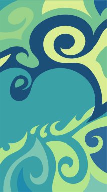 Girdap ve kıvrımlı soyut dikey arkaplan. Kavisli şekilli süslemeleri olan soyut dikey arkaplan.