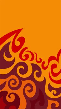 Girdap ve kıvrımlı soyut dikey arkaplan. Kavisli şekilli süslemeleri olan soyut dikey arkaplan.