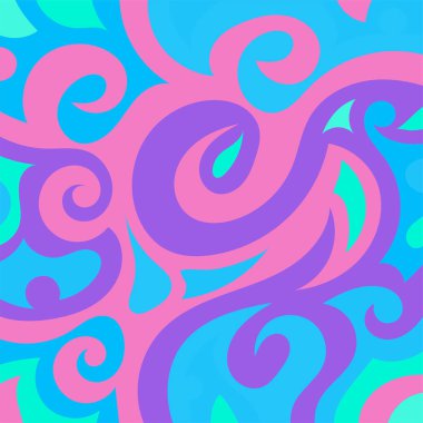 Kıvrımlı ve kıvrımlı soyut bir arkaplan. Kavisli şekilli süslemeleri olan soyut arkaplan.