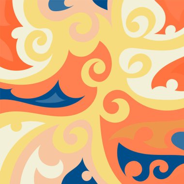 Kıvrımlı ve kıvrımlı soyut bir arkaplan. Kavisli şekilli süslemeleri olan soyut arkaplan.