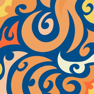 Kıvrımlı ve kıvrımlı soyut bir arkaplan. Kavisli şekilli süslemeleri olan soyut arkaplan.