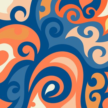 Kıvrımlı ve kıvrımlı soyut bir arkaplan. Kavisli şekilli süslemeleri olan soyut arkaplan.