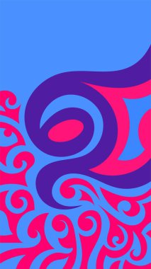 Girdap ve kıvrımlı soyut dikey arkaplan. Kavisli şekilli süslemeleri olan soyut dikey arkaplan.