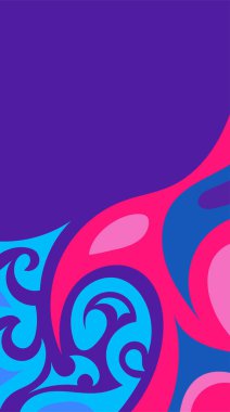 Girdap ve kıvrımlı soyut dikey arkaplan. Kavisli şekilli süslemeleri olan soyut dikey arkaplan.