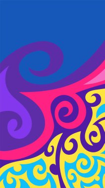 Girdap ve kıvrımlı soyut dikey arkaplan. Kavisli şekilli süslemeleri olan soyut dikey arkaplan.