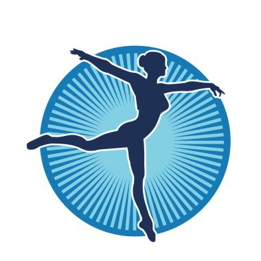 Hareketli bir kadın balerin silueti. Dans eden balerin kızın silueti..