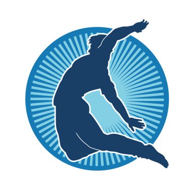 Zıplayan bir adamın silueti. Sıradan bir erkeğin silueti..