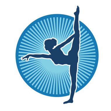 Hareketli bir kadın balerin silueti. Dans eden balerin kızın silueti..