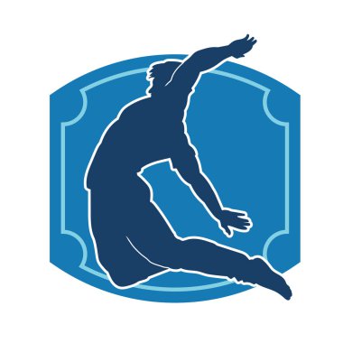 Zıplayan bir adamın silueti. Sıradan bir erkeğin silueti..