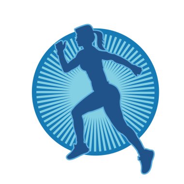Aerobik yapan bir kadının silüeti sağlıklı bir yaşam tarzı. Kadın dansçının silueti..