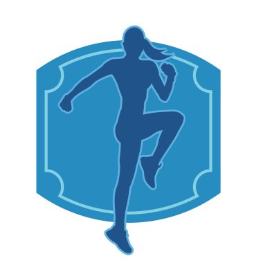 Aerobik yapan bir kadının silüeti sağlıklı bir yaşam tarzı. Kadın dansçının silueti..