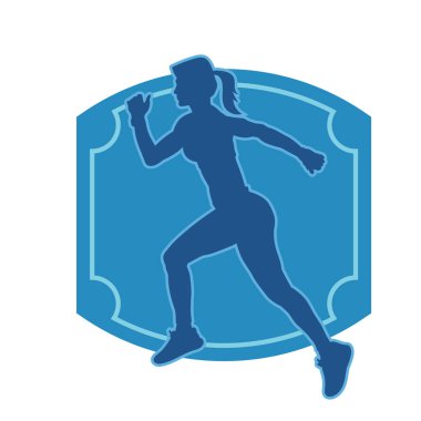 Aerobik yapan bir kadının silüeti sağlıklı bir yaşam tarzı. Kadın dansçının silueti..