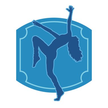 Aerobik yapan bir kadının silüeti sağlıklı bir yaşam tarzı. Kadın dansçının silueti..