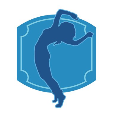 Aerobik yapan bir kadının silüeti sağlıklı bir yaşam tarzı. Kadın dansçının silueti..