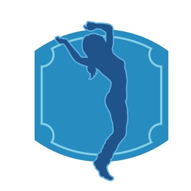 Aerobik yapan bir kadının silüeti sağlıklı bir yaşam tarzı. Kadın dansçının silueti..