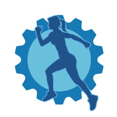 Aerobik yapan bir kadının silüeti sağlıklı bir yaşam tarzı. Kadın dansçının silueti..