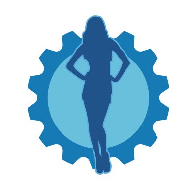 Elleri bileğinde duran seksi, zayıf bir kadının silüeti..