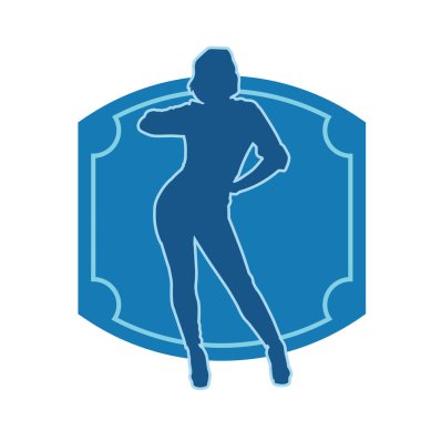 Hareketli bir kadın dansçının silueti. Dans eden zayıf bir kadının silueti..