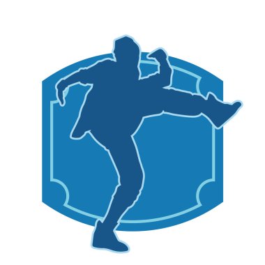 Hareketli bir kadın dansçının silueti. Dans eden zayıf bir kadının silueti..