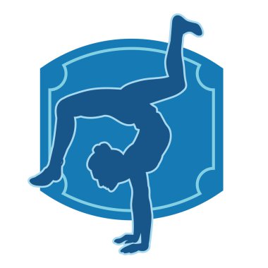 Hareketli bir kadın balerin silueti. Dans eden balerin kızın silueti..