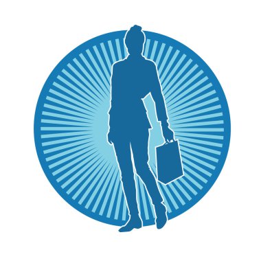 Sıska genç bir kadının silüeti alışveriş torbaları taşıyor..