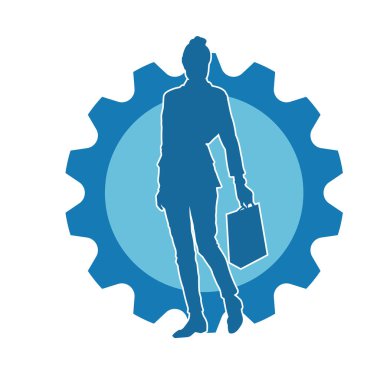 Sıska genç bir kadının silüeti alışveriş torbaları taşıyor..