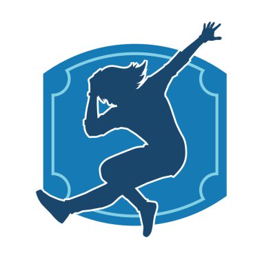 Hareketli bir kadın balerin silueti. Dans eden balerin kızın silueti..