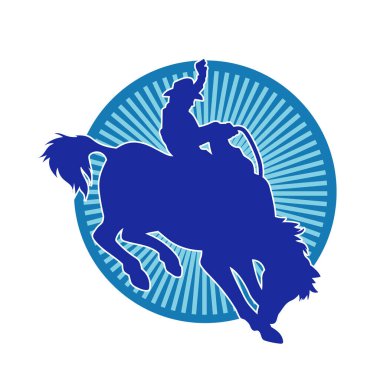 At süren bir kovboyun silueti.