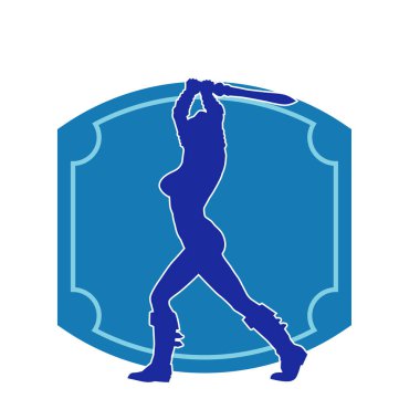 Bir kadın dövüşçünün silueti kılıç taşırken poz veriyor..