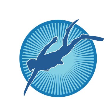 Tüple dalış yapan bir erkeğin silueti.