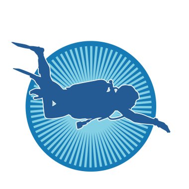 Tüple dalış yapan bir erkeğin silueti.