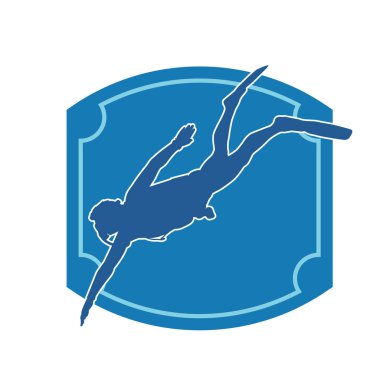 Tüple dalış yapan bir erkeğin silueti.