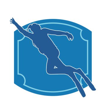 Tüple dalış yapan bir erkeğin silueti.