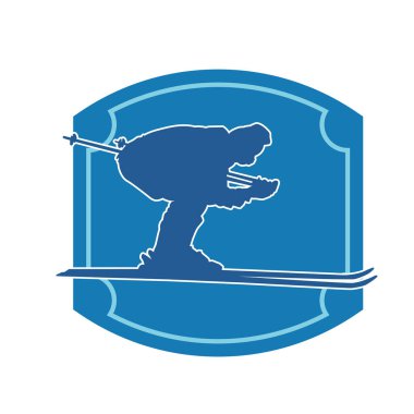 Kar sporu yapan insanların silueti. Kar kayağı yapan insanların silueti.