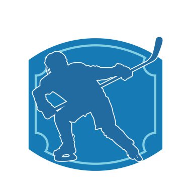 Hareket halindeki bir buz hokeyi oyuncusunun silüeti.