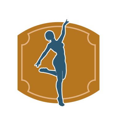 Hareketli bir kadın balerin silueti. Dans eden balerin kızın silueti..