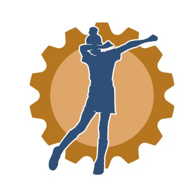 Hareketli bir kadın dansçının silueti. Dans eden zayıf bir kadının silueti..