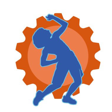 Hareketli bir kadın dansçının silueti. Dans eden zayıf bir kadının silueti..