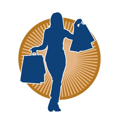 Dişi poziyonunda zayıf bir kadın modelinin silüeti. Çekici duruşu olan genç bir kadının silueti..