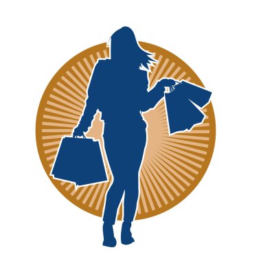 Dişi poziyonunda zayıf bir kadın modelinin silüeti. Çekici duruşu olan genç bir kadının silueti..