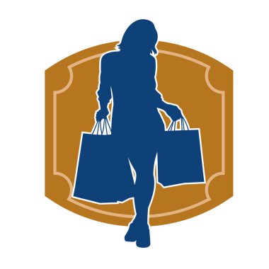 Dişi poziyonunda zayıf bir kadın modelinin silüeti. Çekici duruşu olan genç bir kadının silueti..