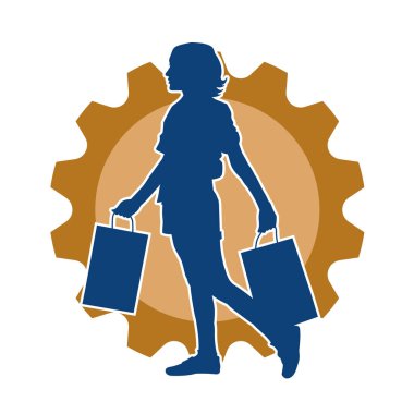 Dişi poziyonunda zayıf bir kadın modelinin silüeti. Çekici duruşu olan genç bir kadının silueti..