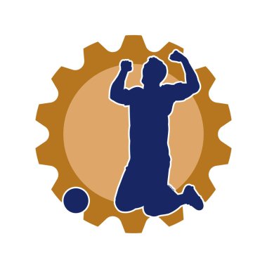 Top tekmeleyen bir erkek futbolcunun silueti. Hareket halindeki bir futbolcunun silueti.