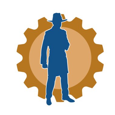 Uzun paltolu ve kovboy şapkalı bir adamın silueti.