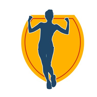 Sıska, sağlıklı bir kadının silüeti kol kasını gösteriyor. Vücut hatları iyi olan bir kadının silüeti..