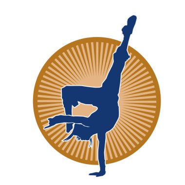 Dans eden ve amuda kalkma pozu veren genç bir kızın silueti. 