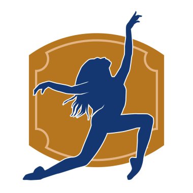 Hareketli bir kadın balerin silueti. Dans eden balerin kızın silueti..