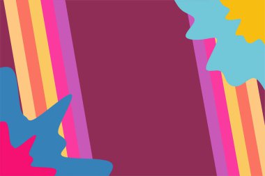 Abstract background with waves texture and curvy shapes ornament. Composition of various curves shapes and color spectrum.